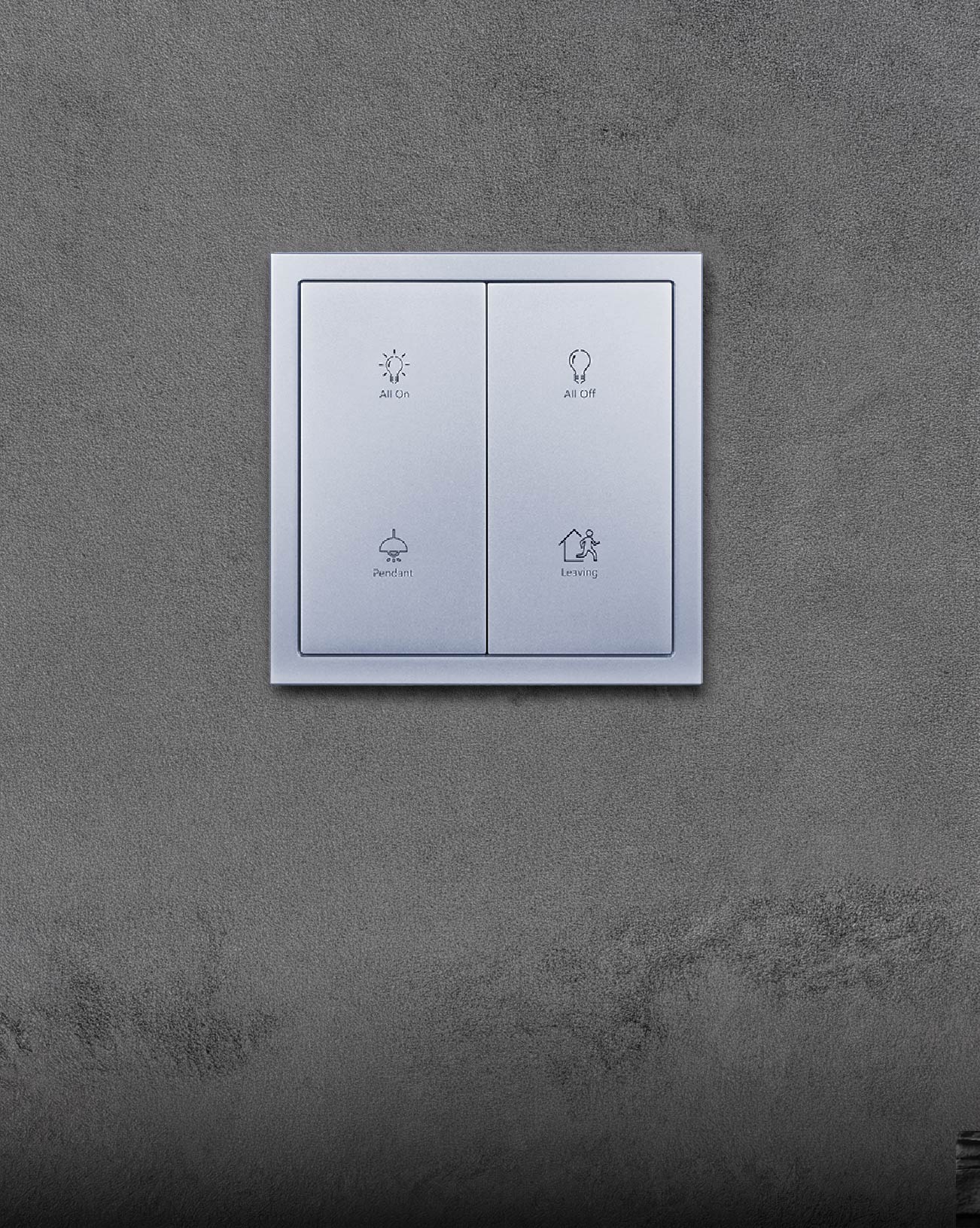 Space Gray finish trên bê tông xám